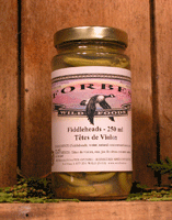 Glass Jar of preserved fiddleheads